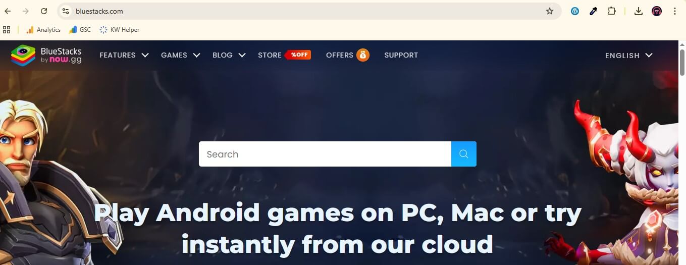 1. Open Bluestack Emulator.