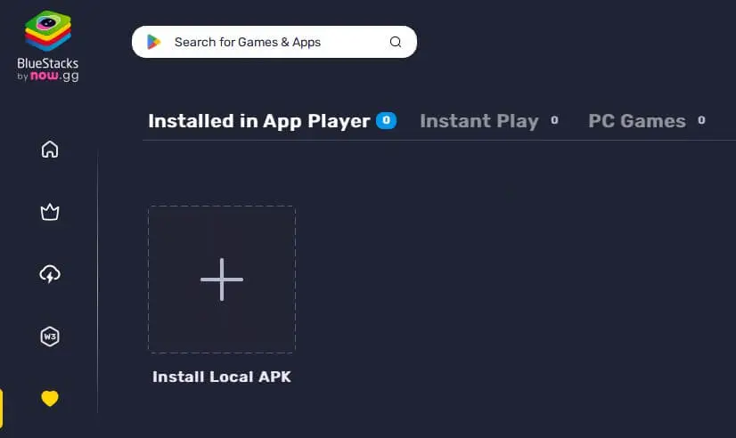 3. Click on Install Local APK