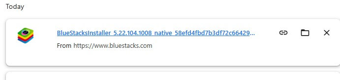 3. From Download Window Click on Bluestack App to initiate Installation.